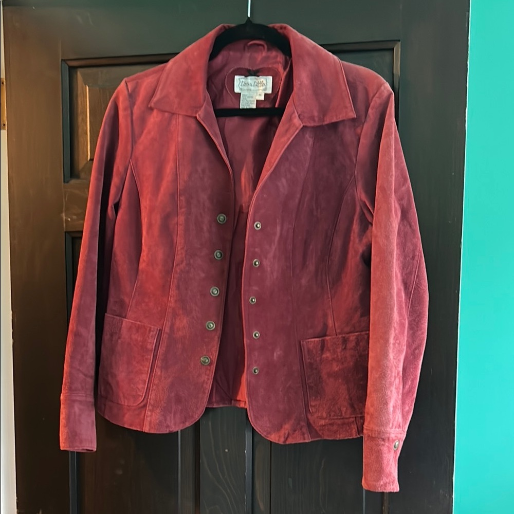 Coldwater Creek Burgundy Suede Blazer